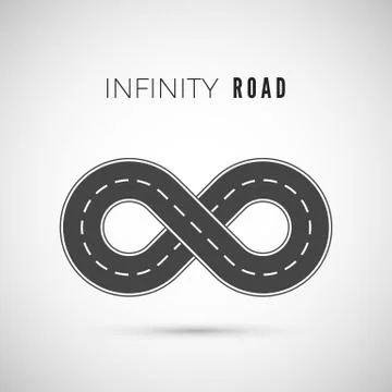 Endless road - infinity sign. Loop way symbol. Vector illustration Stock Illustration