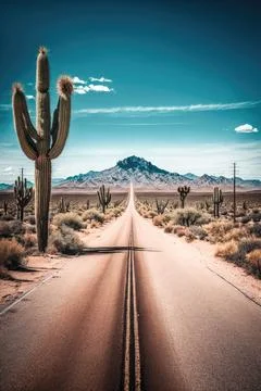 Endless Road Through Semi-Arid Desert Illustrazione stock