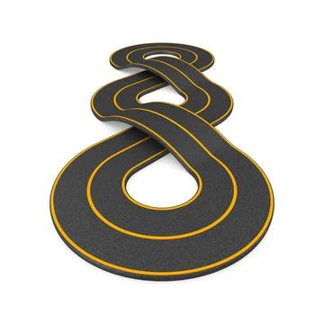 Endless road on white background. Isolated 3d illustration Stock Illustration