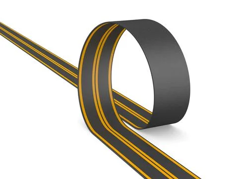 Endless road on white background. Isolated 3d illustration Stock Illustration