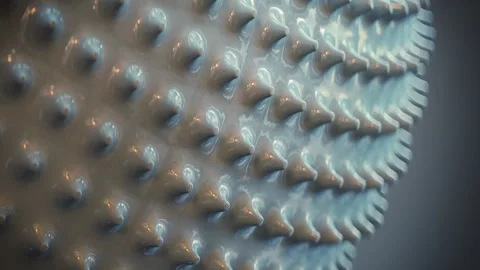 Endless Rotating Abstract Geometric Surface Loop 3D Render Animation Video stock 334664778