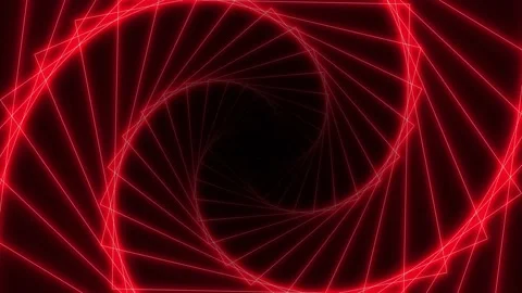 An endless rotating red tunnel into a black hole. Seamless video for audiovisual Stock Footage 167125251