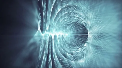 An endless rotating spiral. Subtle lighting and depth of field. Black background Stock Footage 79638616