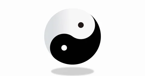 Endless rotating taijitu in seamless loop. Stock Footage 89889866