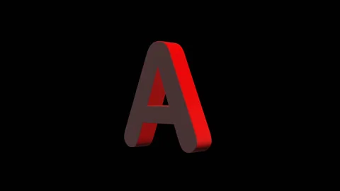 Endless Rotation of Letters A 3D Alpha Channel Vídeos de archivo 133759708