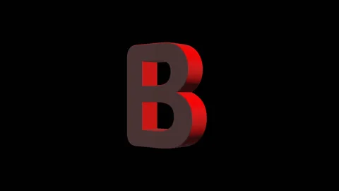 Endless Rotation of Letters B 3D Alpha Channel Video stock 133759798