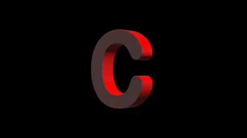 Endless Rotation of Letters C 3D Alpha Channel Stock Footage 133760013