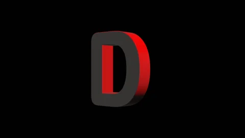Endless Rotation of Letters D 3D Alpha Channel Stock-Footage 133760087