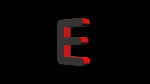 Endless Rotation of Letters E 3D Alpha Channel Stock Footage 133760353