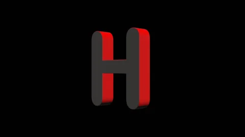 Endless Rotation of Letters H 3D Alpha Channel Video stock 133760629