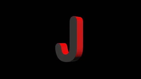 Endless Rotation of Letters J 3D Alpha Channel Video stock 133761264