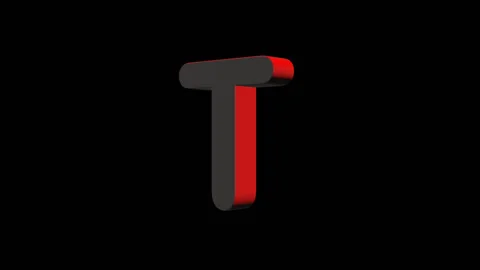 Endless Rotation of Letters T 3D Alpha Channel 스톡 동영상 133758325