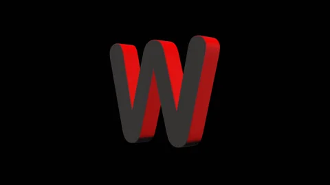 Endless Rotation of Letters W 3D Alpha Channel 스톡 동영상 133759060