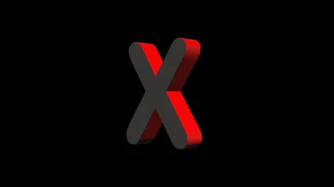 Endless Rotation of Letters X 3D Alpha Channel 스톡 동영상 133758972
