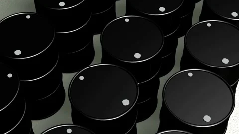 Endless row of oil barrels seamless closeup Looping 3D animation storage concept 動画素材 334030875