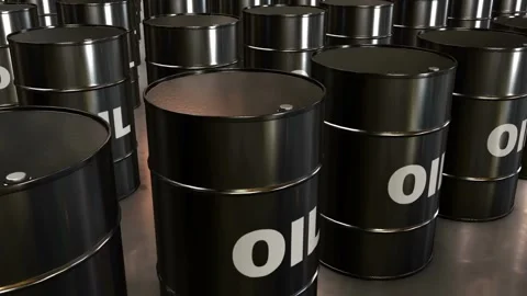 Endless row of oil barrels seamless closeup Looping 3D animation storage concept 動画素材 334031016