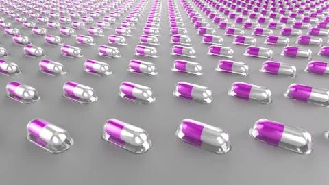 Endless row of pills Illustrazione stock