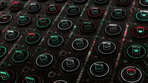 Endless rows of representated data in digital view, seamless loop. Animation Stock Footage 148697121