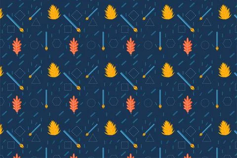 Endless school backdrop pattern design with pen and leaf icons. Repeating edu Stock Illustration
