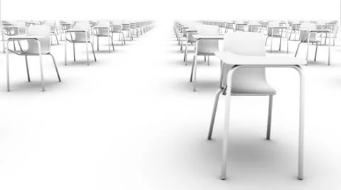 Endless School Chairs front view loop (white) Stock Footage 26726415