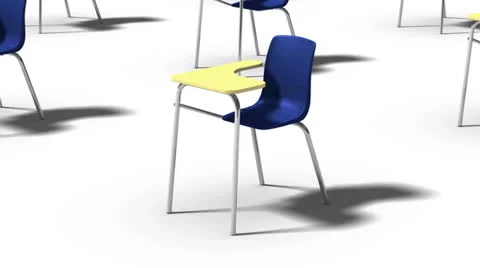 Endless School Chairs vertigo effect (blue) Stock Footage 26730917