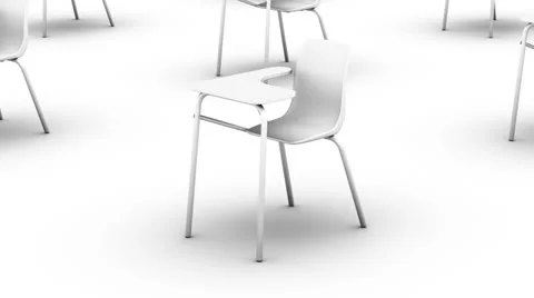 Endless School Chairs vertigo effect (white) Stock Footage 26731285
