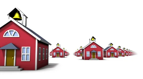 Endless School Houses low angle loop Stock Footage 28918875