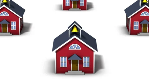 Endless School Houses vertigo effect Stock Footage 28913741