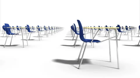 Endless Schoolchairs side view loop Stock Footage 26729202