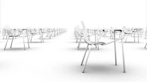 Endless Schoolchairs side view loop (white) Stock Footage 26729538