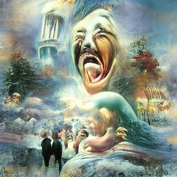 Endless screaming Stock Illustration