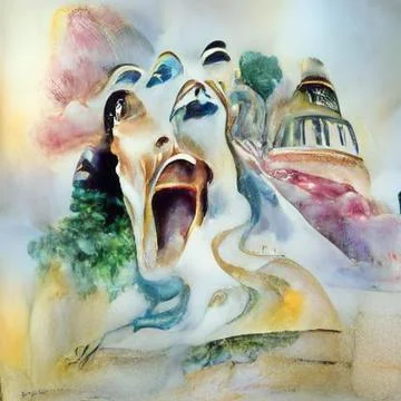 Endless screaming Stock Illustration