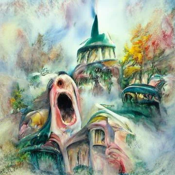 Endless screaming Stock Illustration