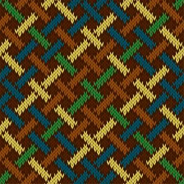 Endless seamless knitted wool Irish-Saxon ornament based on celtic knot Stock Illustration