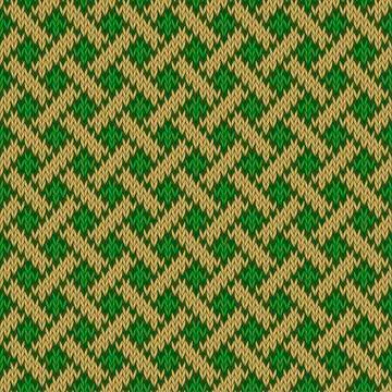 Endless seamless knitted woolen pattern based on the Celtic knot Stock Illustration