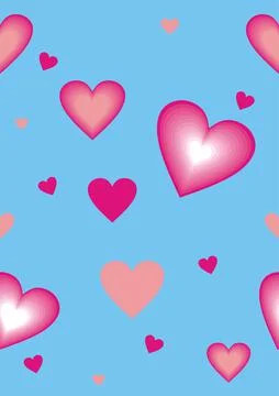 Endless seamless pattern of hearts. Vector background for Valentine's Day Stock Illustration