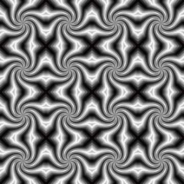 Endless seamless repeating ornament in black and white monochrome shades Stock Illustration