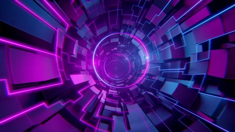 Endless shining glowing digital tunnel seamless loop Stock Footage 131781992