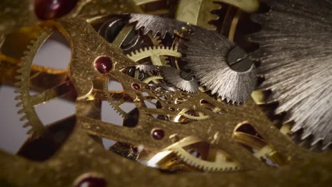 Endless Shiny Gears Clockwork Background Video stock 174032857