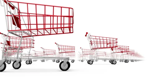 Endless Shopping Carts low angle loop  Stock Footage 35871763