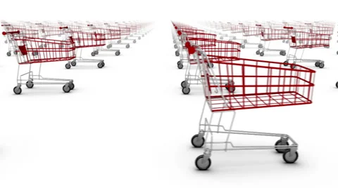 Endless Shopping Carts side view loop Stock Footage 35871815