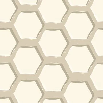 Endless simple seamless pattern on a beige background. Brown Honeycomb for be Stock Illustration