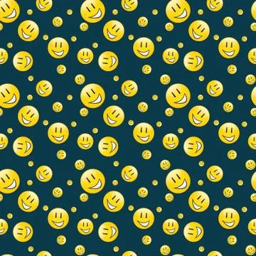 Endless smilies pattern Stock Illustration