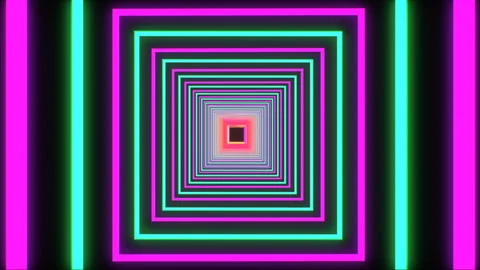 Endless Square Tunnel With Simple Lines (Looped Animation) Video stock 107332056