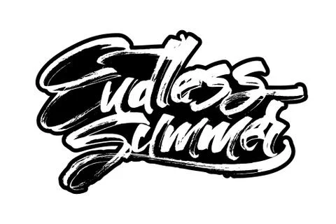 Endless Summer. Modern Calligraphy Hand Lettering for Serigraphy Print Stock Illustration
