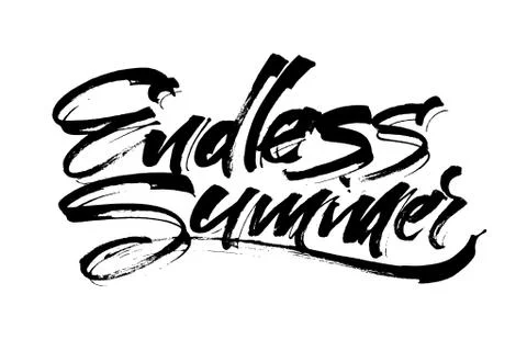 Endless Summer. Modern Calligraphy Hand Lettering for Serigraphy Print Stock Illustration