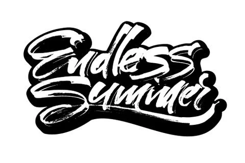 Endless Summer. Modern Calligraphy Hand Lettering for Serigraphy Print Stock Illustration