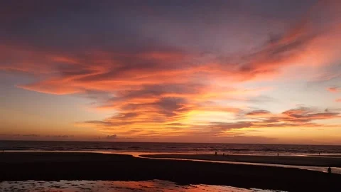 Endless Summer: A Timeless Sunset on the Coast Stock Footage 236570256