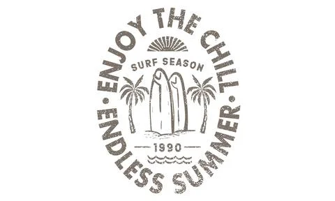 Endless summer vector design. Surfing club artwork. Stock Illustration