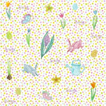 Endless texture for spring design, decoration, greeting cards. Stock Illustration